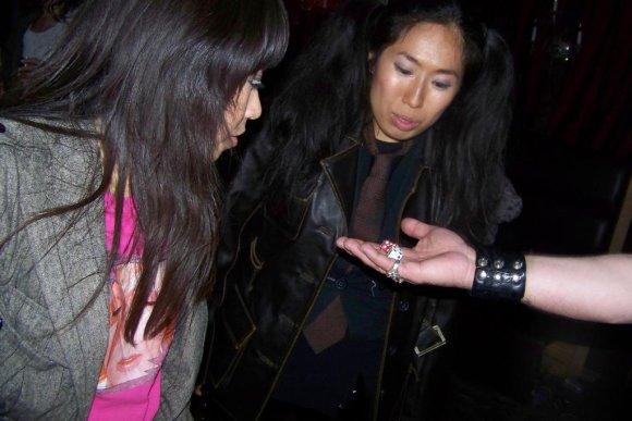 HITOMI &  TAKAKO  blow on the dice for Good Luck!