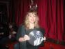 KAT holding one of the limited edition picture vinyl by THE UNDEAD.