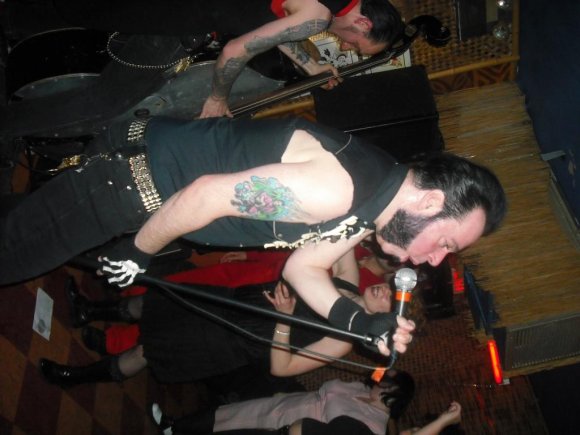 MIKE howling at the crowd.