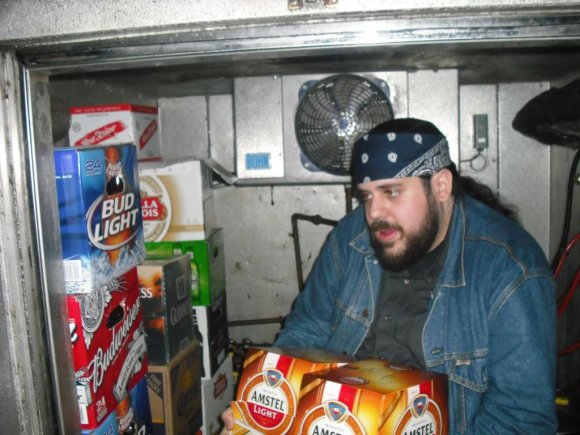 BIG RON helping bring up some beer.