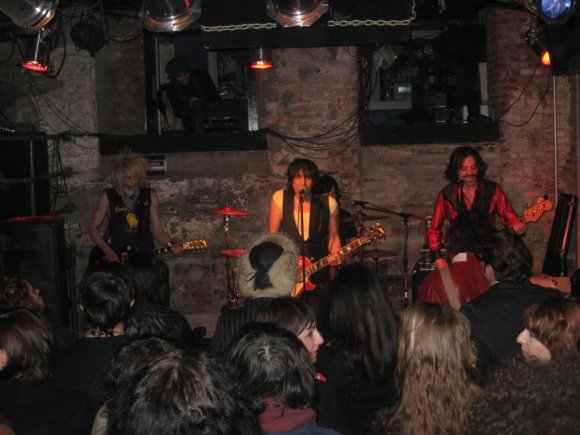THE DOWNTOWNS/ERIK, GEORGIE SEVILLE and BENJAMIN playing downstairs at BOWERY ELECTRIC.