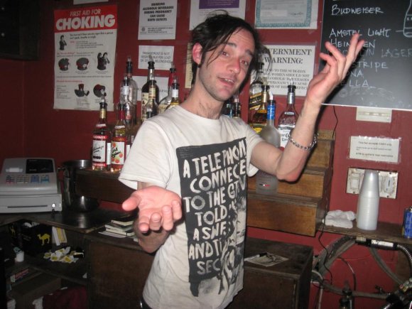 Bartender MIKEY at the end of the night.