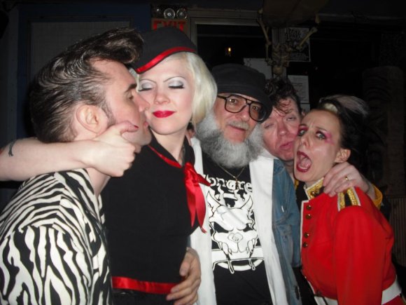 Mr. WOOD with the KAMIKAZE QUEENS (LLOYD, TRINITY, Mr. WOOD, TEX MORTON and KATE.