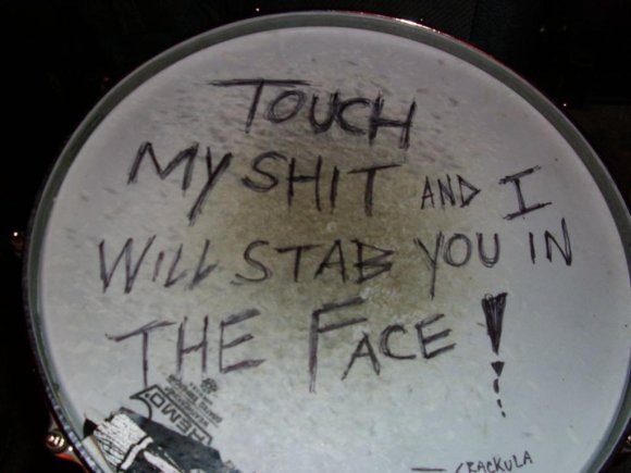 Some drummers are very protective of their territory.