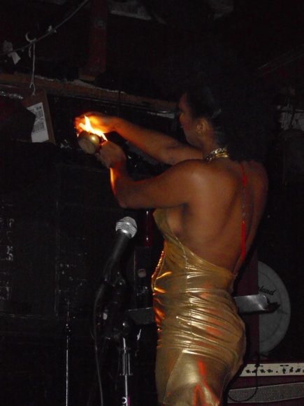 She creating an atmosphere.