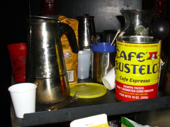 The mobile coffee station.