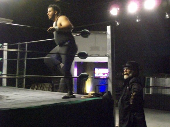 MUTTON awaiting his beating at the hands of "THE LAST OUTLAW".