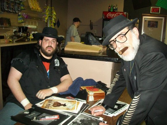BIG RON and Mr. WOOD at the merch table.