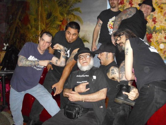 Mr. WOOD surrounded by FRANK WOOD Tatto'd SID da KID, TURBO, JESSE, RUCKUS, DIRK and P MOSS