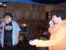 Mr. WOOD and UNSTEADY FREDDIE telling the folks about the upcoming UNSTEADY WOOD BEACH BALL!