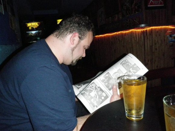 Mr. RATTLES checking out the NEW YORK WASTE b/w bands!