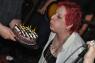 WENDY HUGHES blowing out her candles!