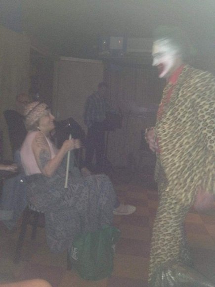 As Mr. WOLFE watches in the background PHYLLIS and her knitting needles encounter the JEWISH JOKER!