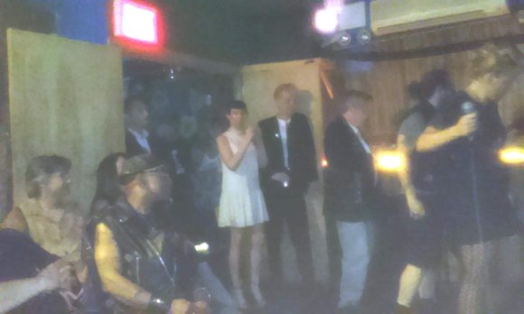 CHRIS GIUTA, CHUCK 'RAVEN' HANCOCK, ANDREW GIORDANO, SIMONE ZIMMERMAN, STEVE KREBS, DONALD SZTABNIK, and RONNIE WHEELER enjoying EMMA Z. and CRAZY MARY!