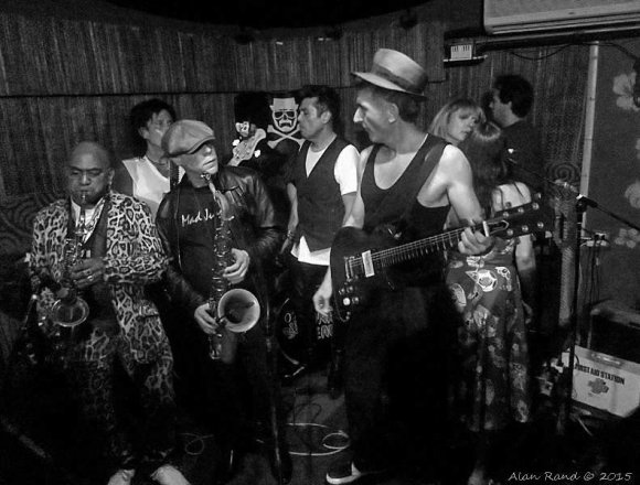 DANNY RAY and LUIGI wonder what's up as the band plays on!