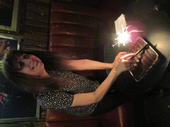 CYNTHIA cuts the cake!