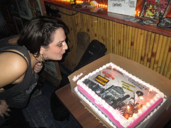 CHEALSEA blows out the candles!